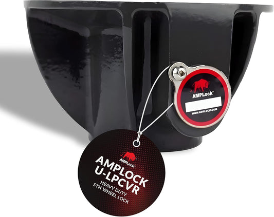 AMPLock - U-LPCVR Heavy Duty 5th Wheel Lock, Patented Cylinder Lock, Travel Trailer Security Conical 5th Wheel Lock, Reliable Heavy Duty 5th Wheel Lock, Anti Theft Trailer Protection & Security