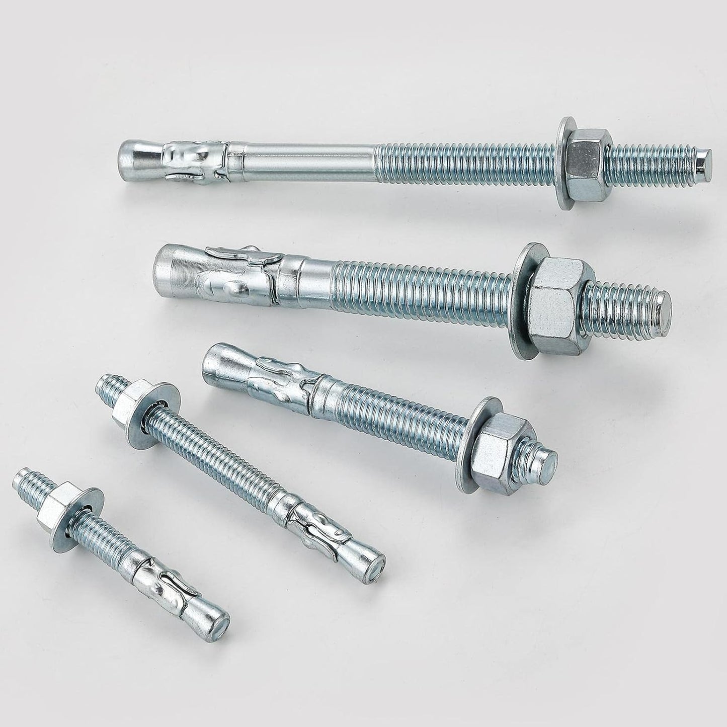 1/2x4-1/4 30Pcs Inch Standard Fasteners for Heavy-Duty Zinc Wedge Anchors for Cement and Concrete
