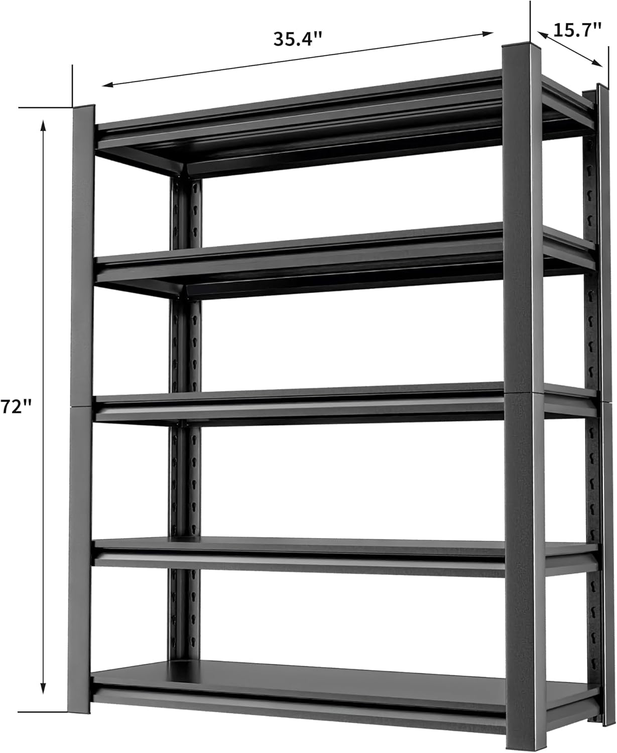 Storage Shelves Garage Shelving Heavy Duty - 72''H Shelves Adjustable 5 Tier Metal Shelving Unit Storage Rack Industrial Shelving Utility Shelf for Garage 16" D x36 W x72 H