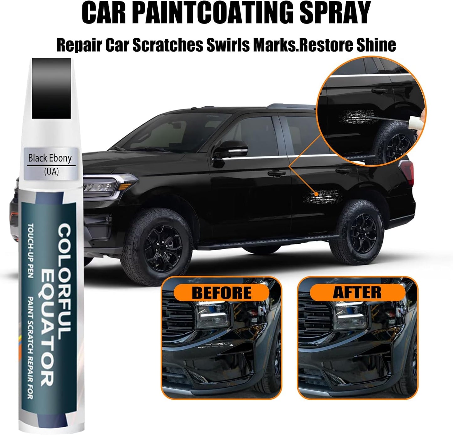 UA/UD/M6373/M6877 Black Ebony Touch Up Paint for Ford, Car Paint Pen Scratch Repair Two-In-One Touch Up Paint, Premium Car Scratch Remover for Deep Scratches