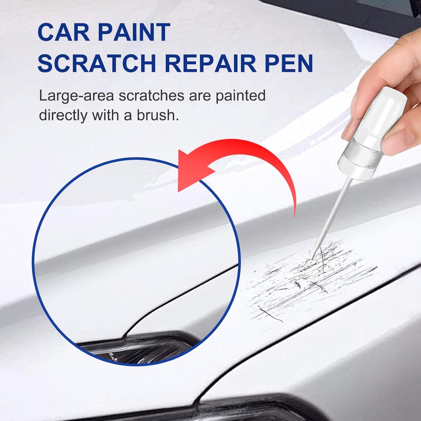 Bright White(PW7/GW7) Touch Up Paint for JEEP-Exact Match–Chips and Nicks Paint Pen of Car Scratch Repair Kit for Wrangler-JK/Commander/Compass/Grand-Cherokee/Liberty/Patriot/Renegade