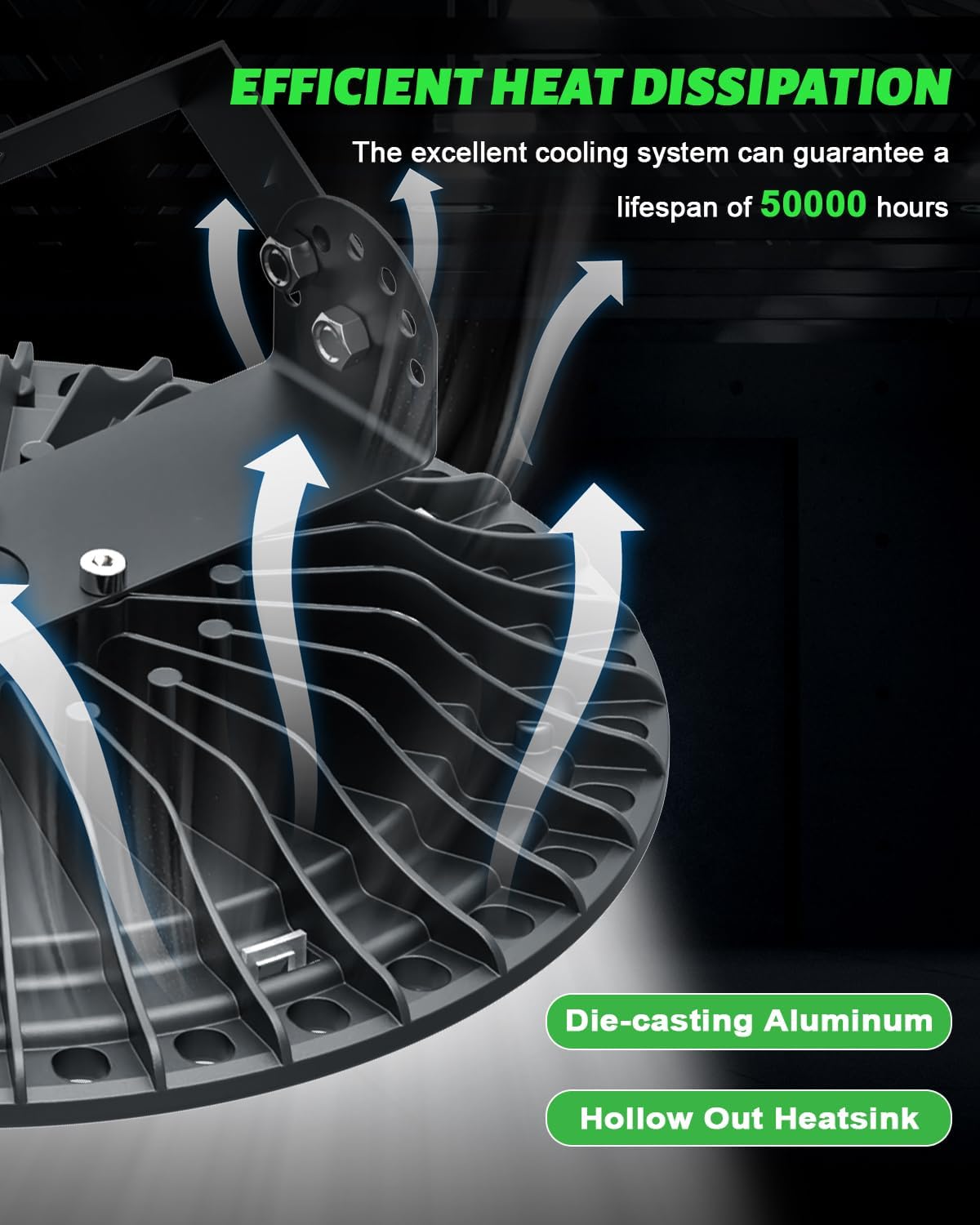 Viugreum High Bay LED Shop Lights, 500W UFO LED High Bay Light 50,000LM 120V LED High Bay Lights 5000K Daylight, Alternative to 2000W MH/HPS for Garage Workshop Barn Factory Warehouse - 15 Pack