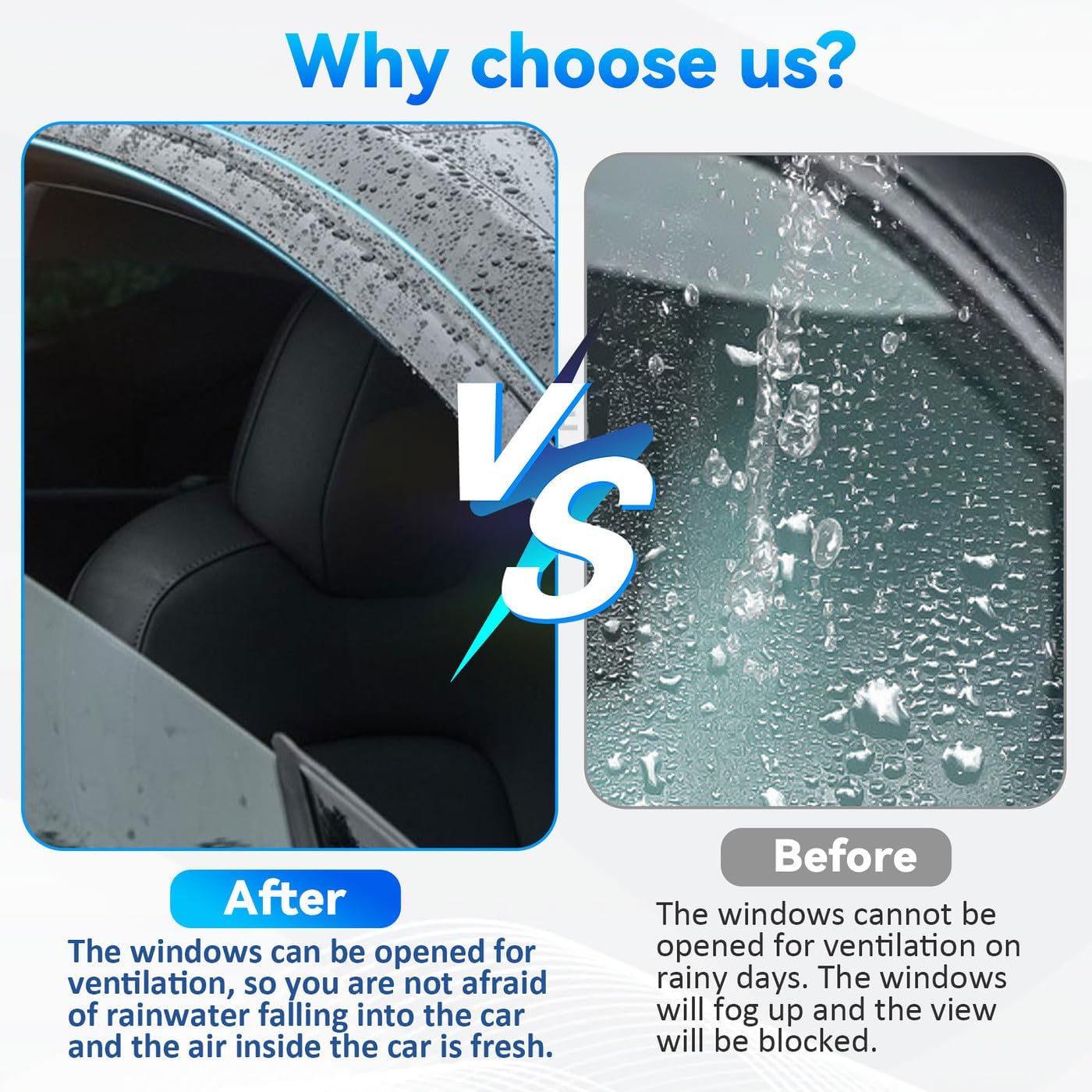 4pcs Window Visors Compatible with 2019-2025 Toyota RAV4 RAV-4 PrimeFront+Rear Smoke Tint Sun/Rain Guard Outside Mount Tape-On Vent 2020 2021 2022 2023 2024