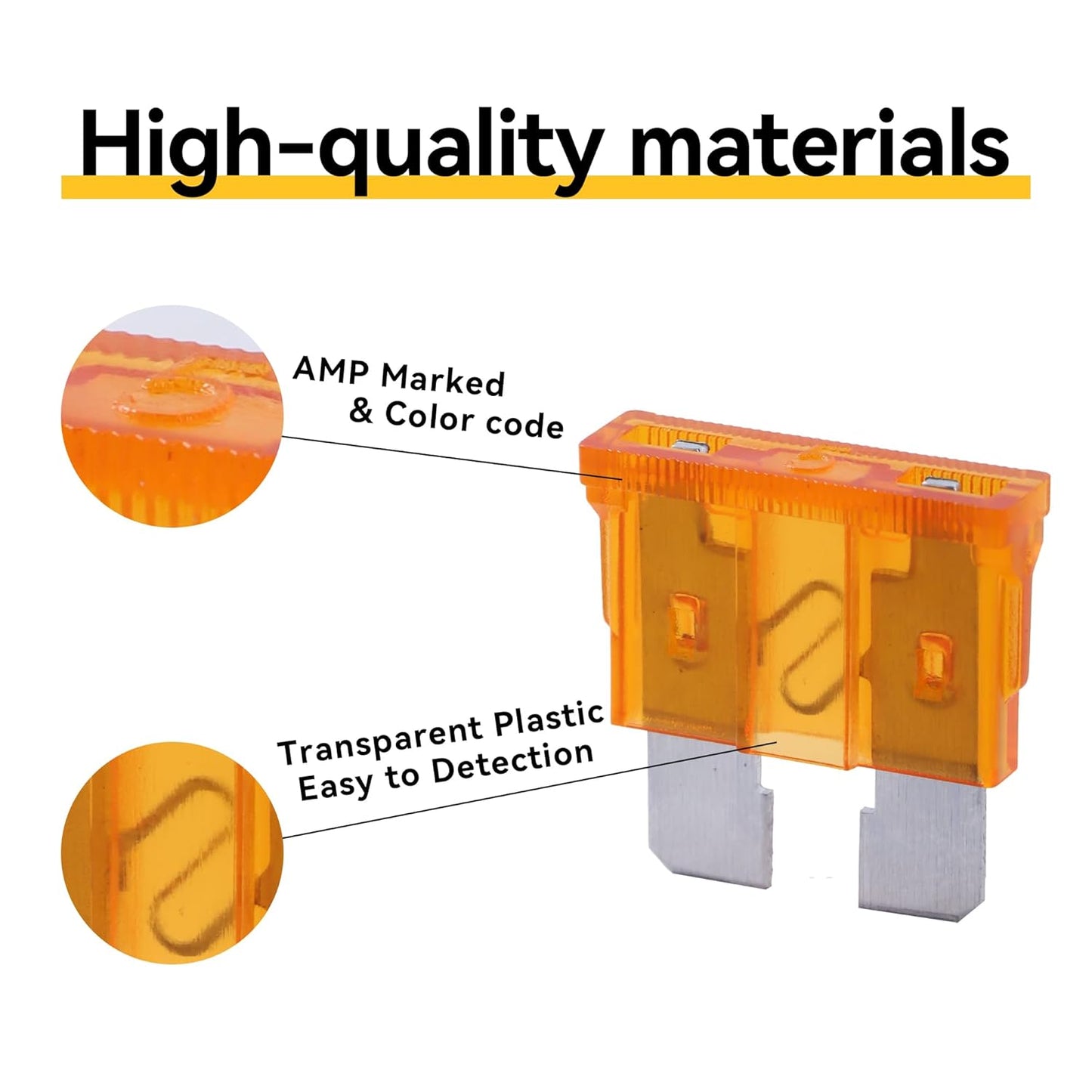 100 Pack Auto Fuses 5 AMP ATC/ATO Standard Regular Fuse Blade 5A Car Truck Boat Marine RV