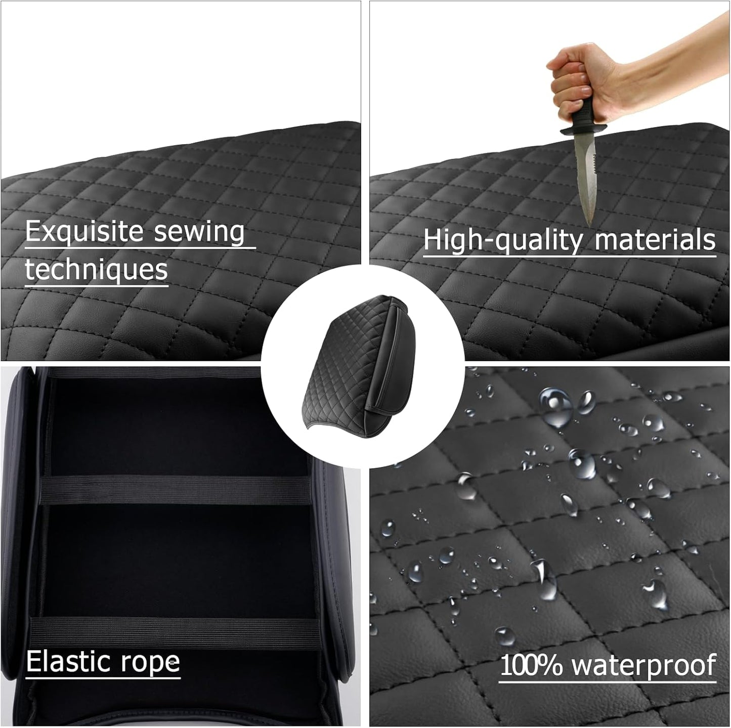 LUWU 2026 Passport Center Console Cover Compatible with 2026 Honda Passport RTL/TrailSport Accessories 2026 Passport Armrest Cover Armrest Console Cover (Thick Black)