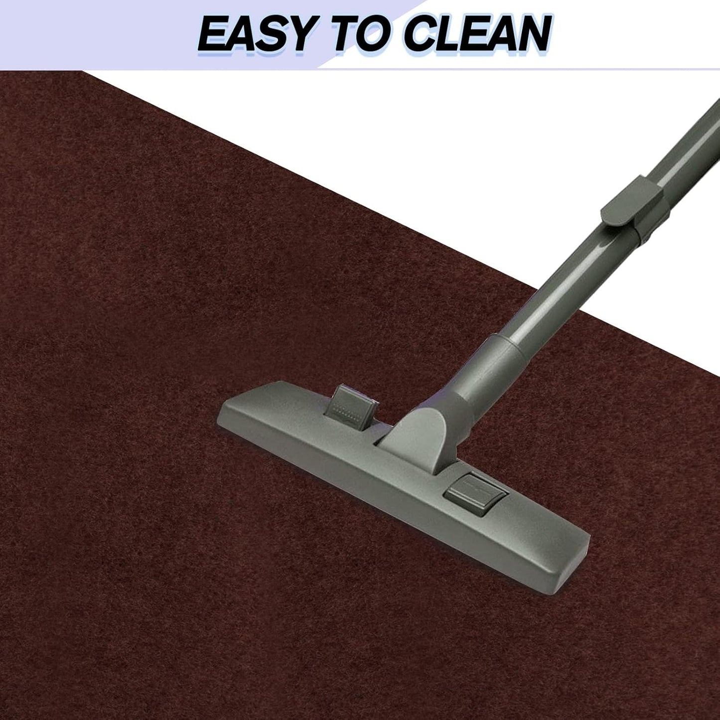 Custom Size Backed Non-Slip Area Rugs Runner, Easy Clean, Waterproof Runner Rugs for Hallway Entryway, Kitchen, Laundry, 3FT x 18FT, Brown