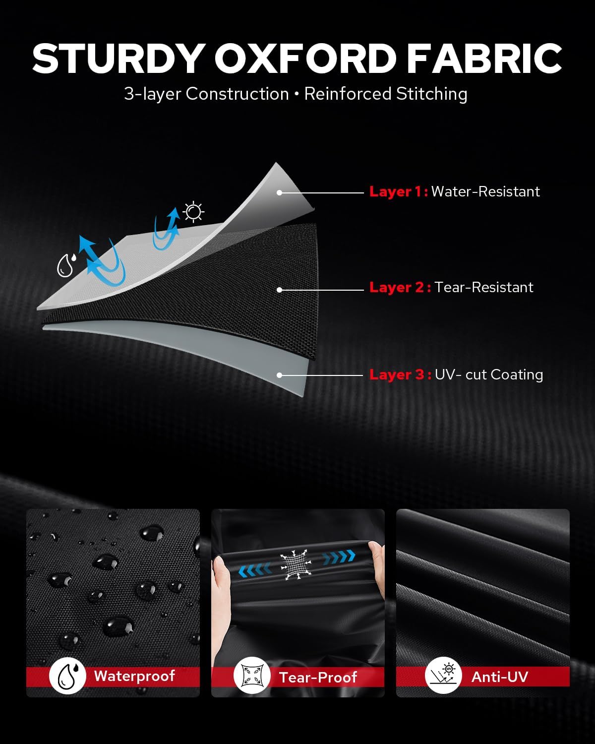 Benlari Motorcycle Cover Waterproof Outdoor, Heavy Duty Motorcycle Cover, Universal All Season Protection Night Reflective with Lock-Holes American Flag Fits up to 96.5" Motorcycles Vehicle Cover