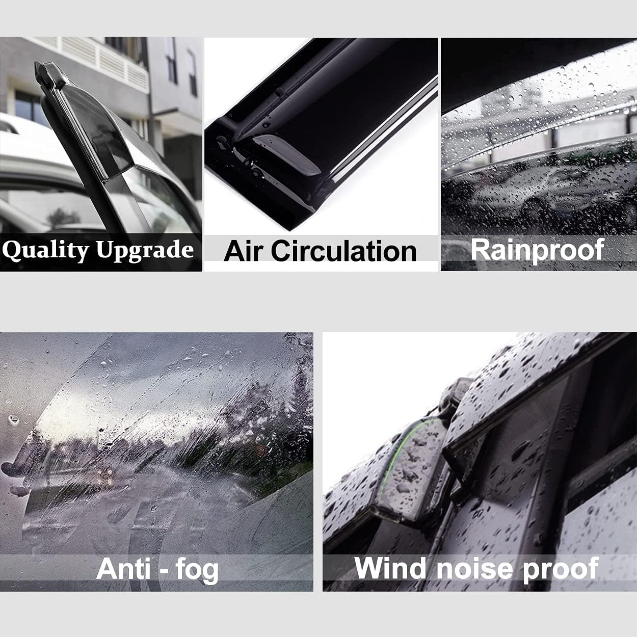 94738 Side Window Wind Deflector,4pc Outside Mount Style Nice Sun Rain Guards Set,Window Visor fit for 2004-2014 Ford F150 Super/Extended Cab Only(Not Fit 2004 Heritage)