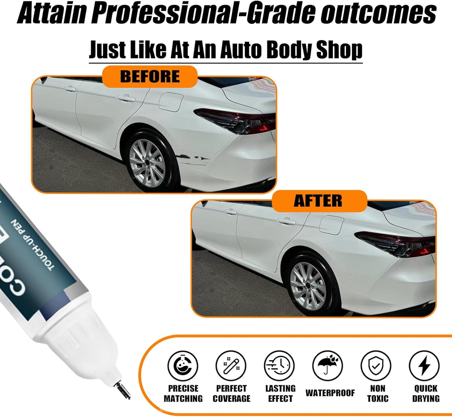 070 Blizzard Pearl Tricoat Touch Up Paint for Toyota, Car Paint Pen Scratch Repair Two-In-One Touch Up Paint, Premium Car Scratch Remover for Deep Scratches