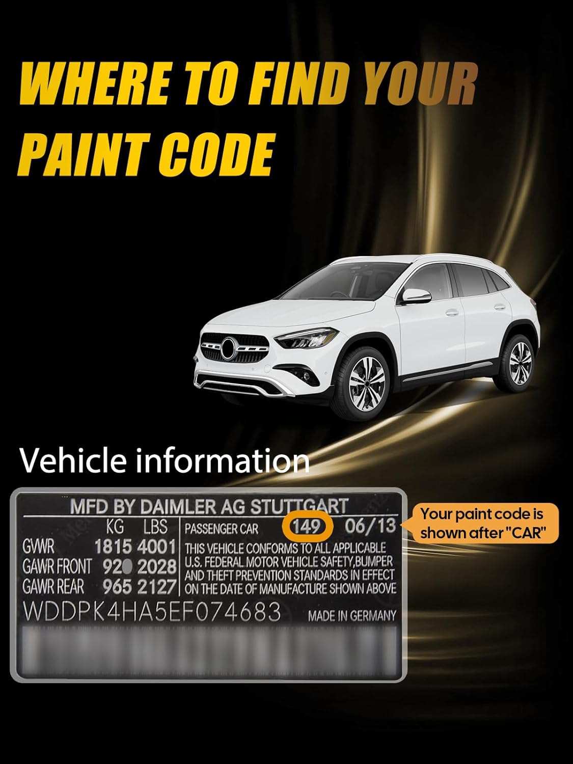 (590/3590) Mars Red Touch Up Paint Compatible with Mercedes-Benz, Exact Match Car Paint Pen Automotive Scratch Repair Remover Kit Quick & Easy Solution for Vehile Chips and Nicks