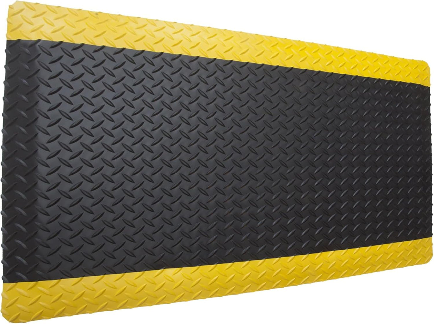 Rhino Mats, American Classic Diamond Anti-Fatigue Mats, Industrial Ergonomic Comfort Standing Mat for Work, Home, Garage, Office, Kitchen or Anywhere (Black/Yellow 1" Thick, 2 FT. x 8 FT.)
