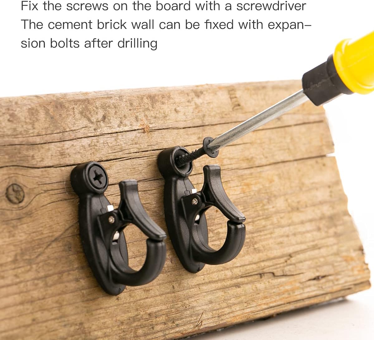 Light Hanger Hooks,String Light Hooks,Screw-in Hooks for Hanging String Lights and Wire,Plants,Wind Chimes,Plastic,Black,20 Pack