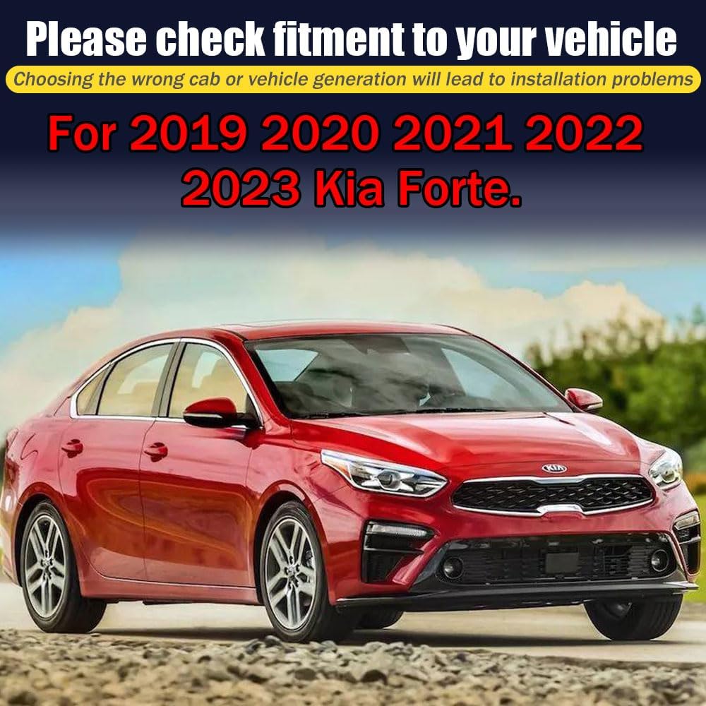 Rain Guards for Kia Forte 2019-2023, Tape-on Side Window Deflectors for Kia Forte, Window Visors for Kia Cars, for Kia Car Accessories 4 Rain Guards ＆ 2 Car Coasters