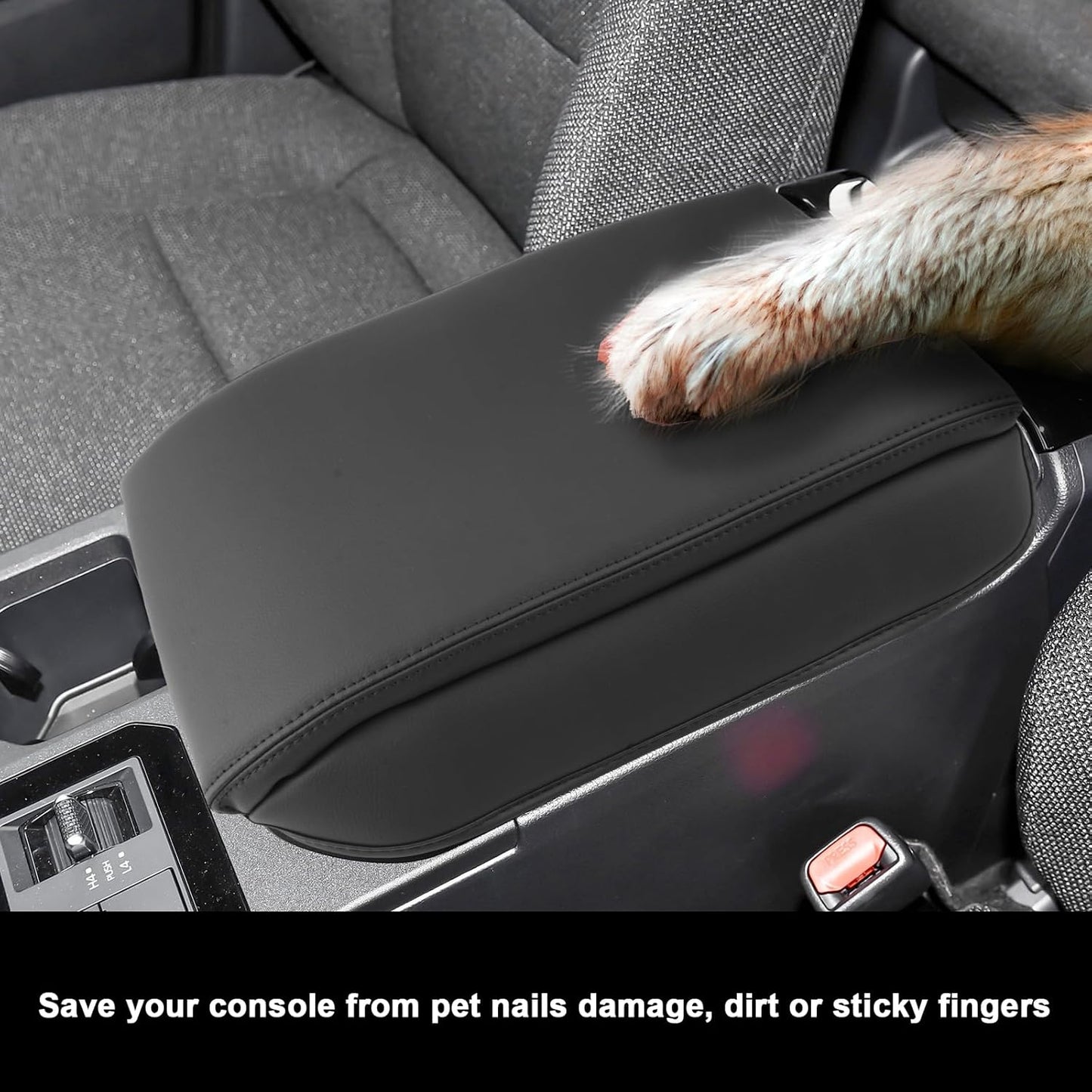 SXCY for 2024 2025 Land Cruiser Armrest Cover for Toyota Land Cruiser 2025 Center Console Cover 2024 2025 Land Cruiser Center Console Cover for 2025 Land Cruiser (Black Line (Pad))