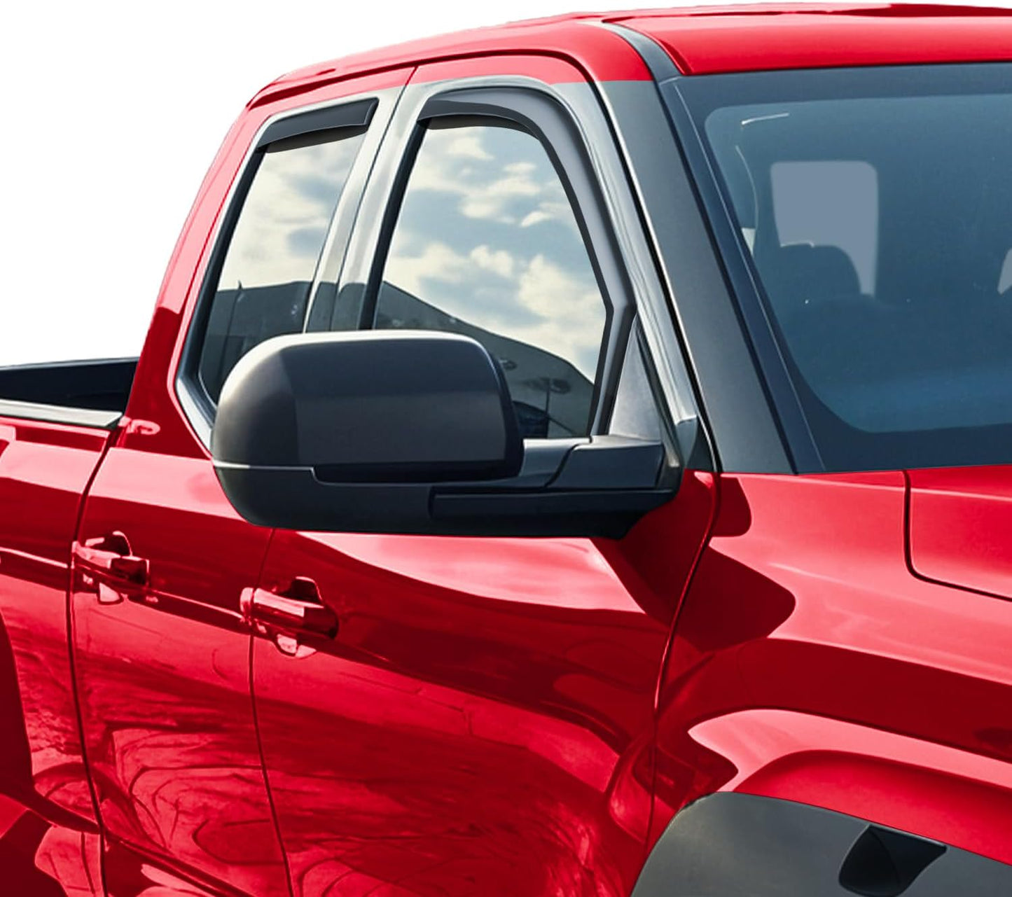 Voron Glass in-Channel Extra Durable Rain Guards for Toyota Tundra 2022-2025 Double Cab, Window Deflectors, Vent Window Visors, 4 Pieces - 200456