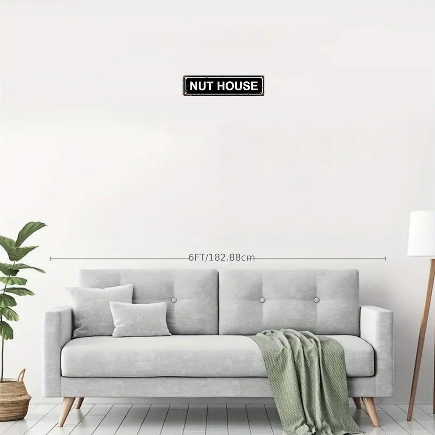 NUT HOUSE Non-Embossed Vintage Metal Tin Street Sign Bar Cafe Garage Cave Home Room Wall Bathroom Farmhouse Garden Porch Patio Decor, 16 x 4 Inch