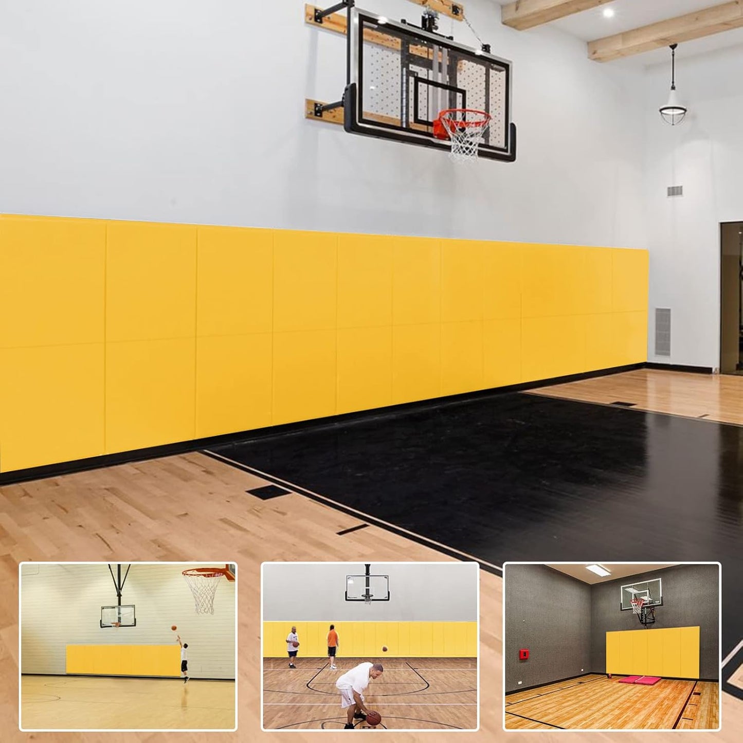 PROGOAL 2"/4" Thick Foam Protection Wall Pad，Gym Basketball-Court Protectors，Durable Waterproof Padding for Wall-Mounted Basketball Hoops(60" L x 20" W)…