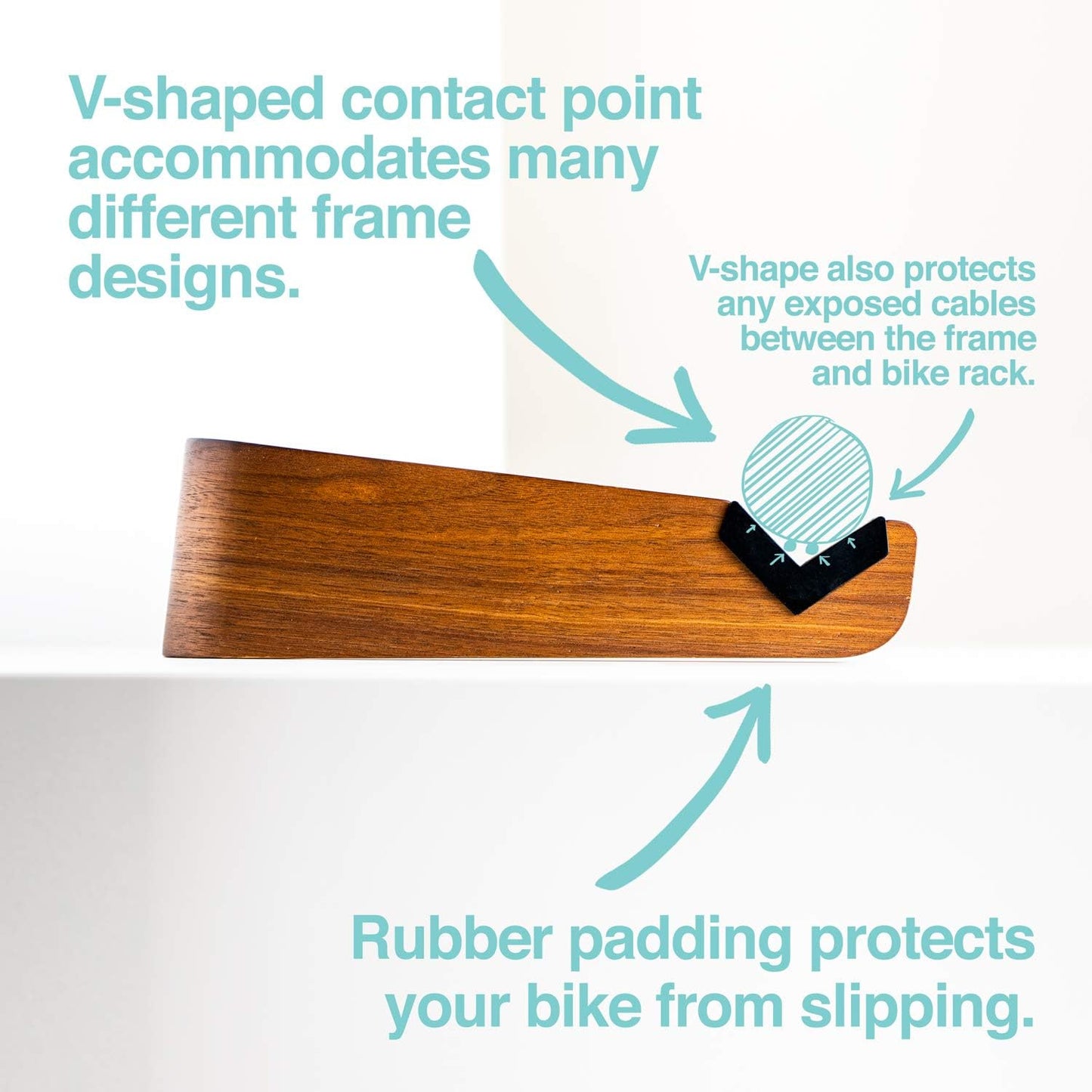 WOKK Wooden Bike Wall Mount - Horizontal Bicycle Wall mount for Home or Garage, Wall Bike Rack for apartment, Your Elegant Indoor Bike Storage