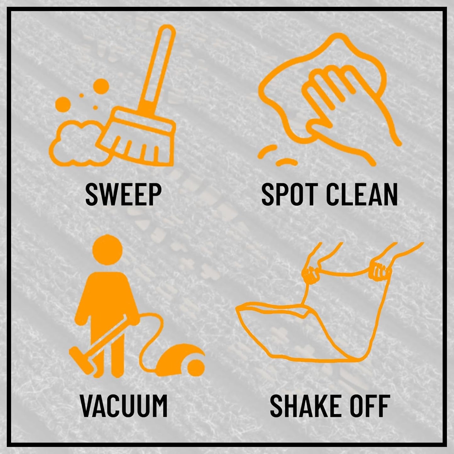 Ottomanson 2' x 39' Hallway Runner with Scraper Pile Extra Durable Non-Slip Rug Mat for Indoor & Outdoor Use - Ideal for Kitchen, Entryway, Patio & Garage - High-Traffic Carpet, Black