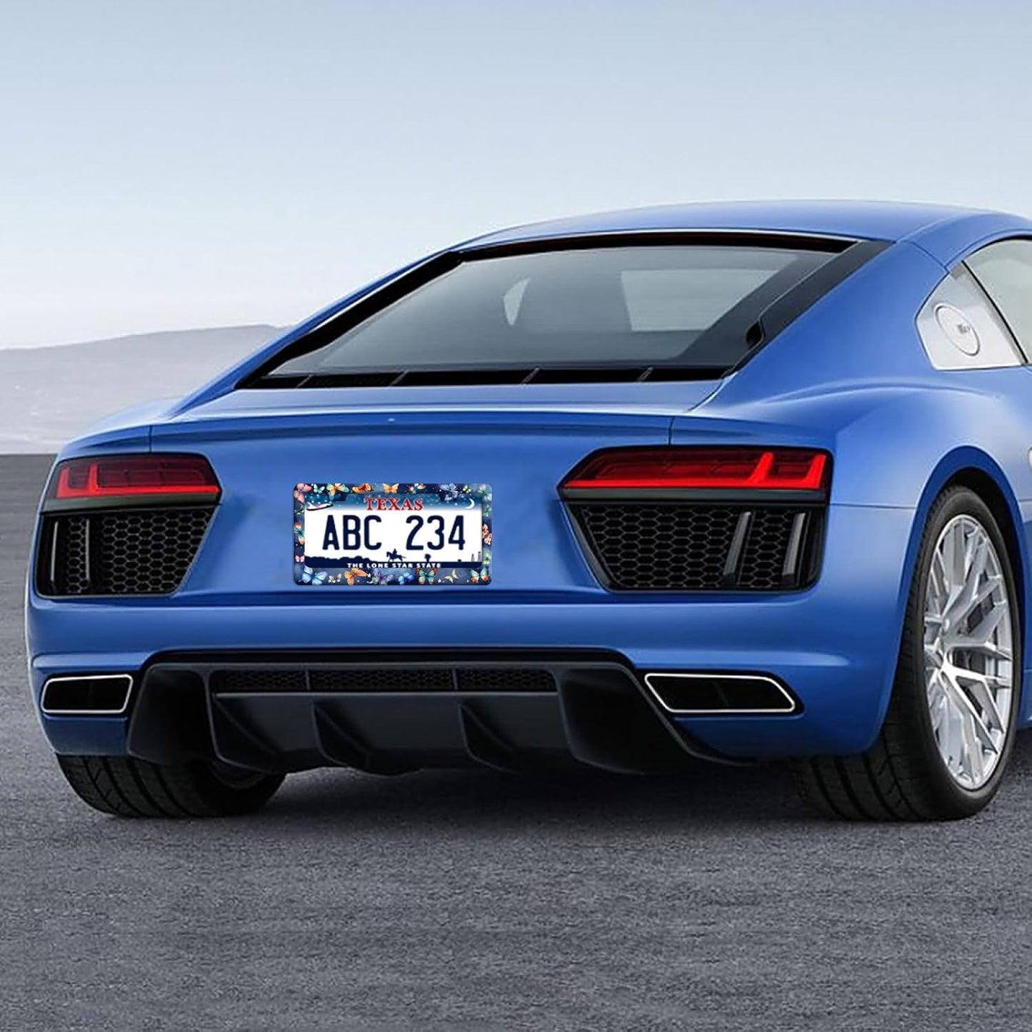 Colorful Butterfly License Plate Frame Fantasy Butterflies License Plate Frames Funny Stainless Steel Accessories Cars Decor with 2 Holes and Screws Fits Standard Us Ca Vehicles Holder 12.2 X 6 Inch