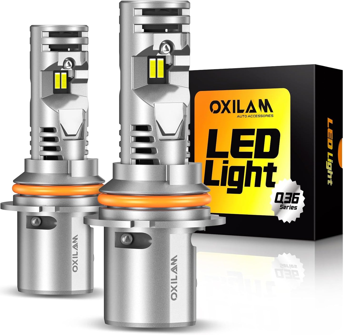 OXILAM Upgraded 9004 LED Bulbs, 20000 Lumens 600% Super Brighter HB1 Led Bulbs, Ture 1:1 Size as Halogen Bulbs，6500K Cool White Wireless Kit for 9004 Blubs, Plug & Play, Pack of 2