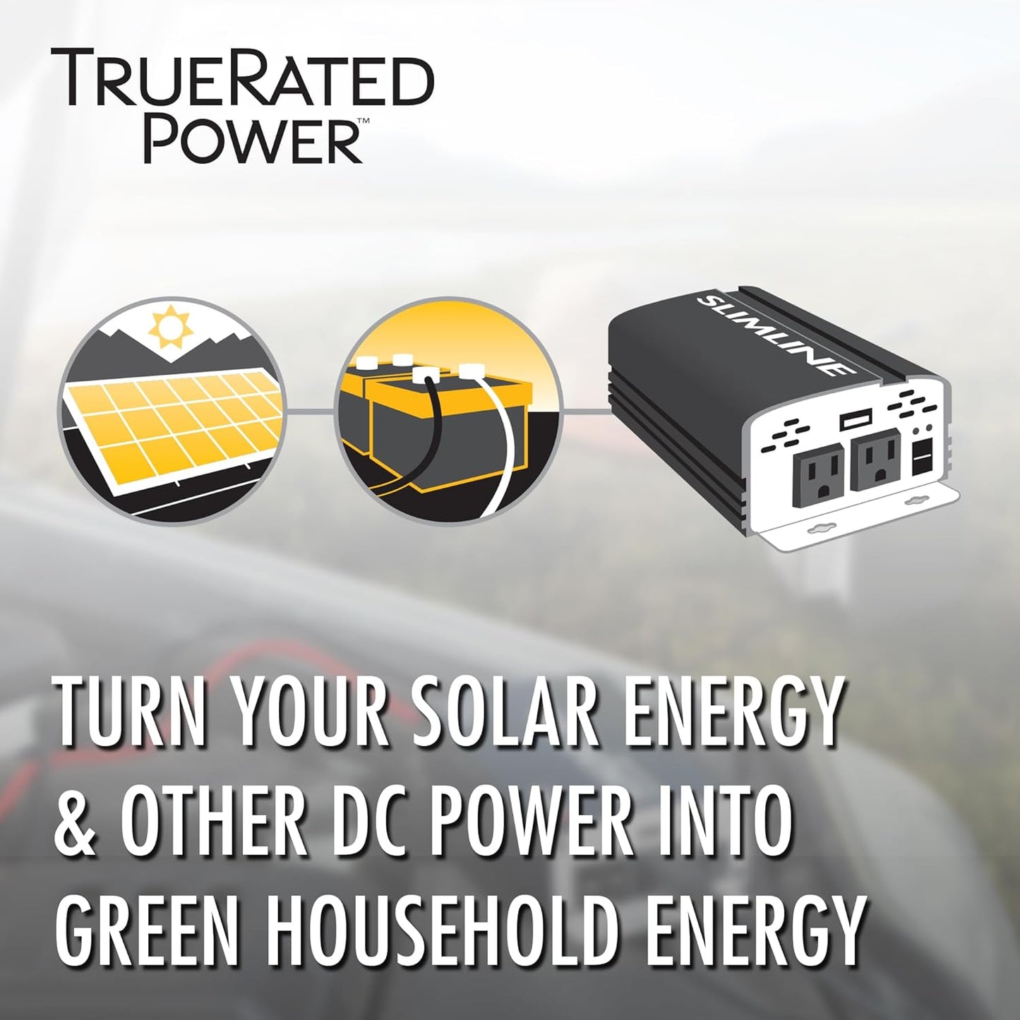 Wagan 3716 500W Slim Line AC to DC Inverter 500W TrueRated 1000W Surge Power Inverter