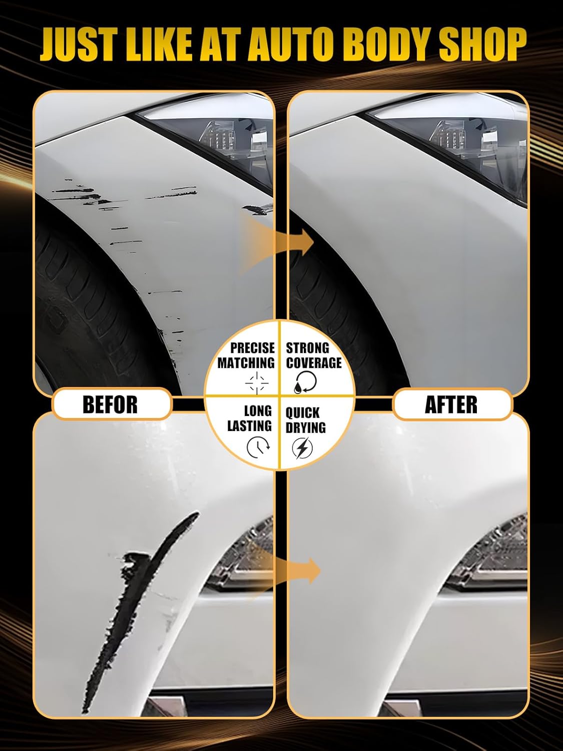 (744/9744) Brilliant Silver Metallic Touch Up Paint Compatible with Mercedes-Benz, Exact Match Car Paint Pen Automotive Scratch Repair Remover Kit Quick & Easy Solution for Vehile Chips and Nicks