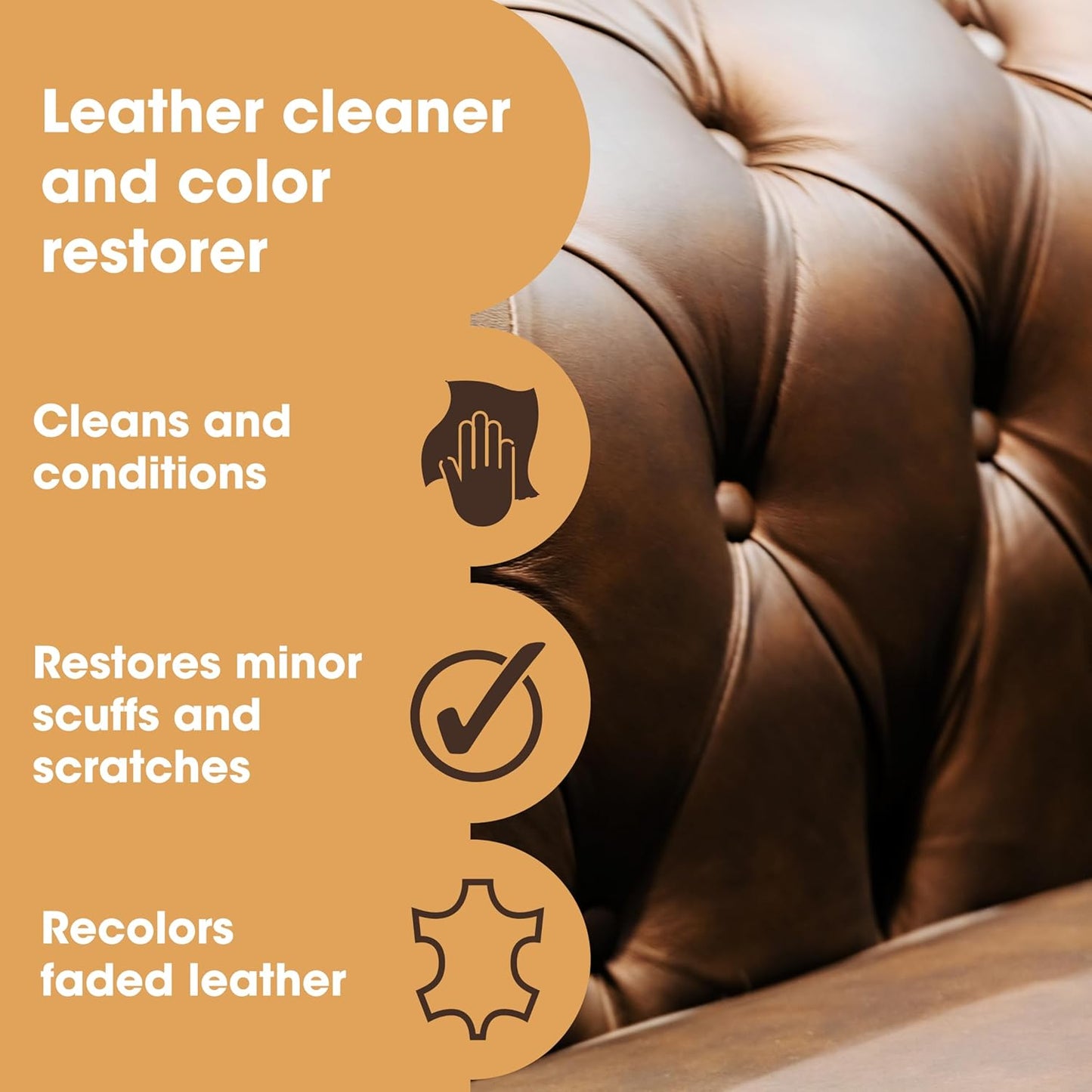 Furniture Clinic Leather Easy Restoration Kit | with Leather Recoloring Balm, Cleaner, Sponge, and Cloth | Leather Repair Kit for Scratched and Faded Furniture (Black)