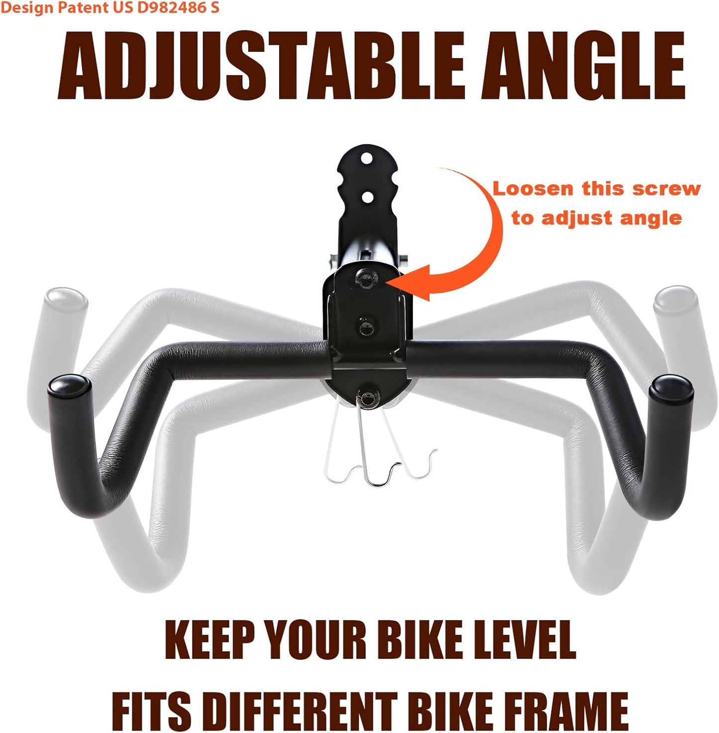 Gootus Bike Wall Mount Hanger - Horizontal Bicycle Indoor Storage Rack | Cycling Wall Mounted Holder Hook - Hang Your Road, Mountain or Hybrid Bikes in Garage or Home