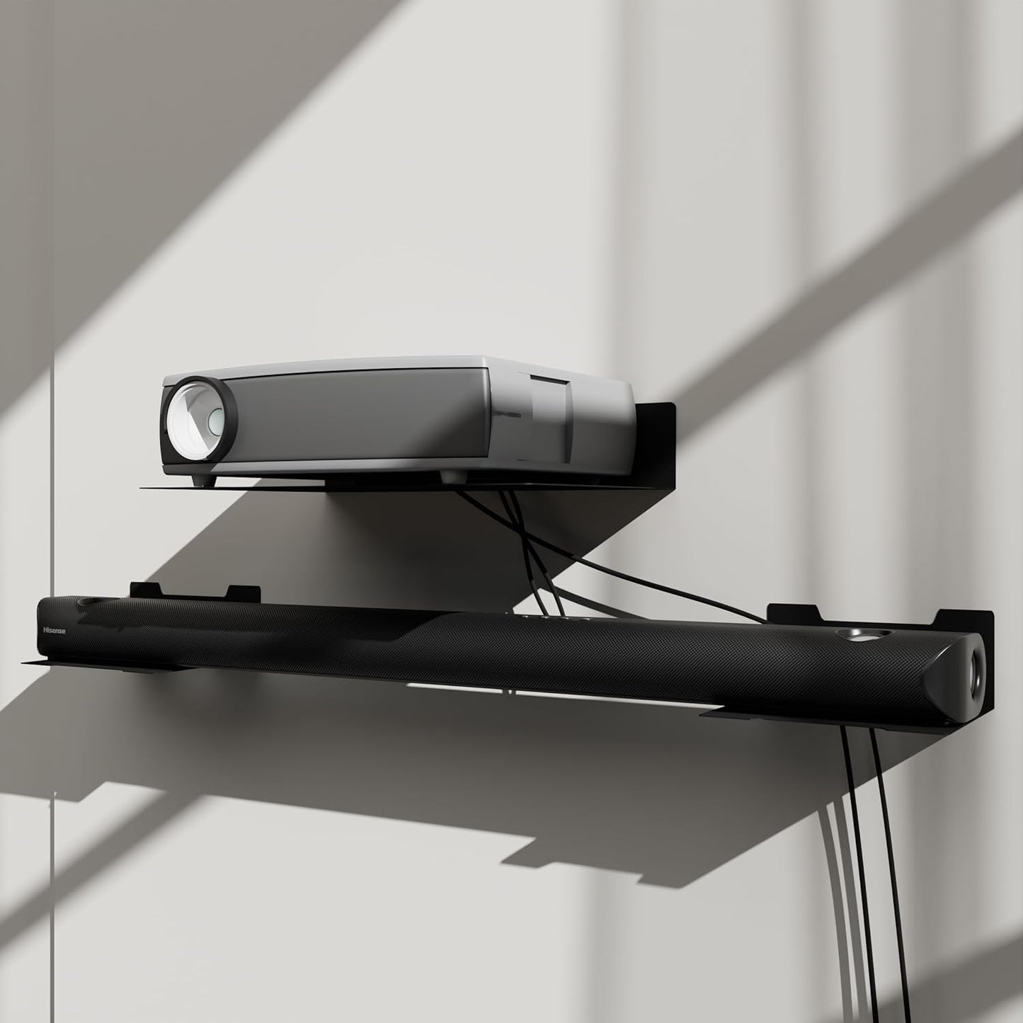 Floating Metal Wall Mount Shelf, Shelf for TV Cable Box,Apple Roku, Sound Bar,Soundbar, Camera,Decor Display (1, Small)