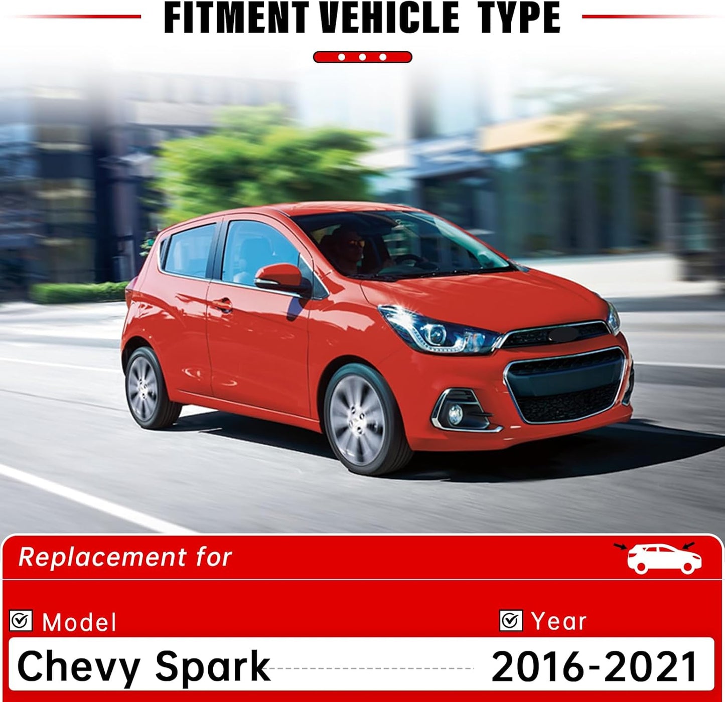 Windshield Wiper Blades Replacement for 2016-2021 Chevrolet Chevy Spark Original Factory Quality Front Rear Wipers Blade Set for My Car - 24" 14" 8" (Pack of 3)