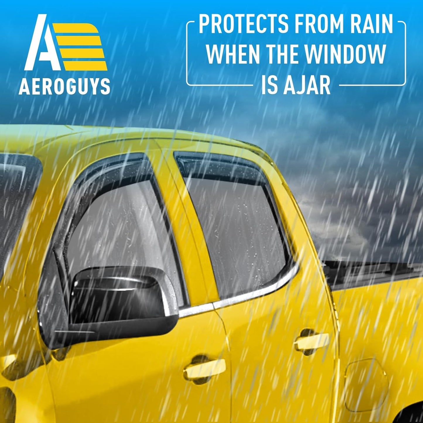 Extra Durable Window Deflectors in-Channel Window Visors Rain Guards Fit for Chevrolet (Chevy) Colorado 2015-2022 Crew Cab, Sun Visors, Wind Vent for Shades, Exterior Car Accessories - 4pcs. AG0275