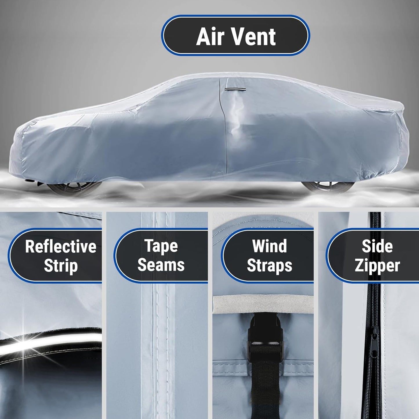 iCarCover Premium Car Cover for 1978-1981 Pontiac Lemans 2-Door, 4-Door Heavy Duty Waterproof All-Weather Automobiles Custom Fit Indoor Outdoor UV Snow Protection Covers with Straps and Bag