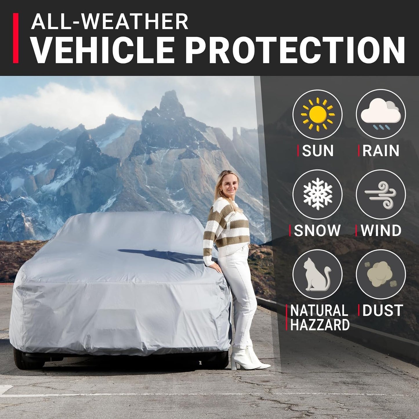 iCarCover Premium Car Cover for 1978-1980 Pontiac Grand Am Heavy Duty Waterproof All-Weather Automobiles Custom Fit Indoor Outdoor UV Snow Protection Covers with Straps and Bag
