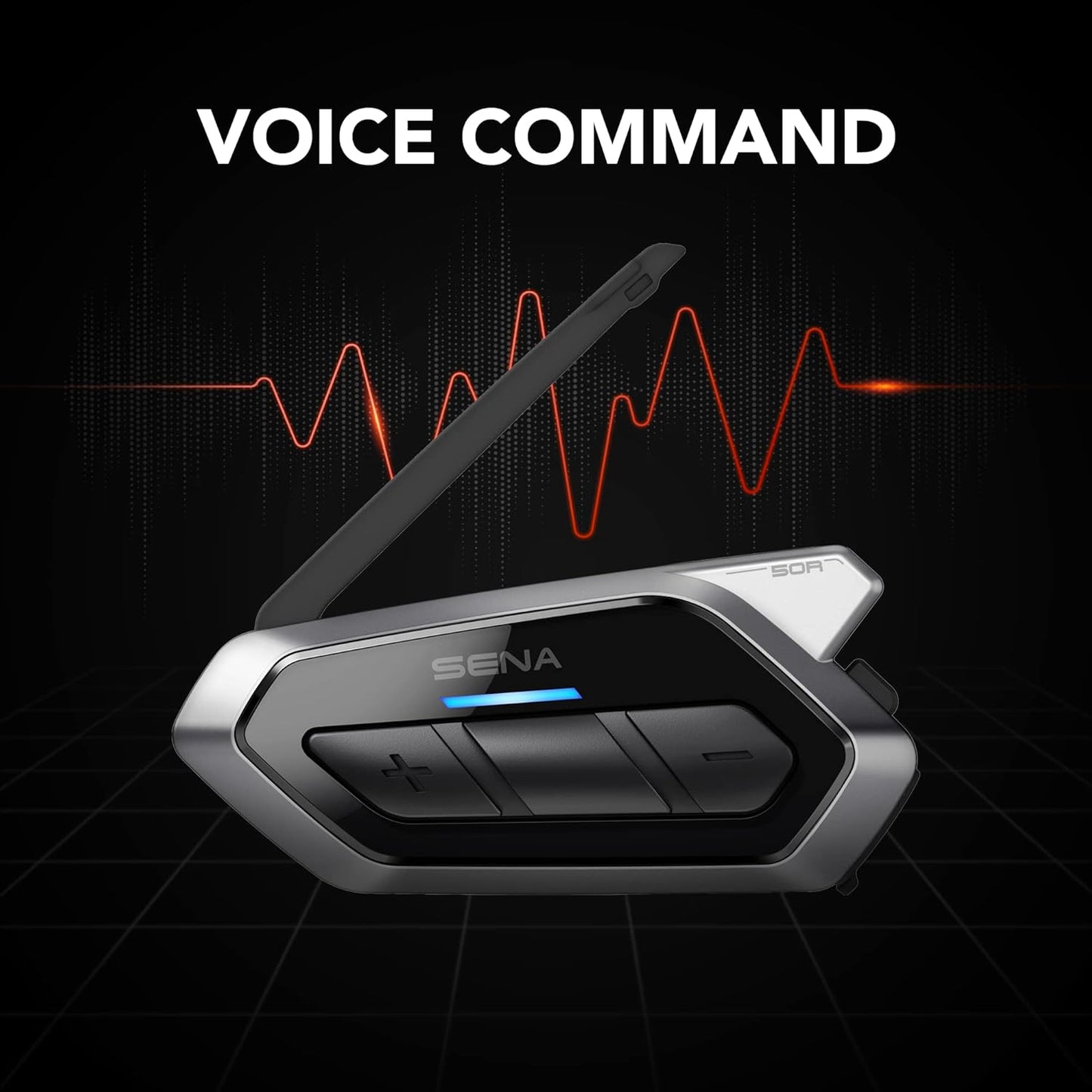 Sena 50R 3-Button Motorcycle Bluetooth Headset w/Sound by Harman Kardon Integrated Mesh Intercom System Premium Microphone & Speakers, Dual Pack