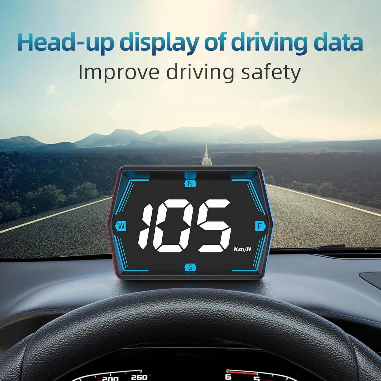 Universal Car HUD GPS Speedometer G20 Car Heads-up Display Plug and Play with USB Connection,Displays MPH, Comes with Compass Over Speed Alert HD Display Speedometer for All Vehicles