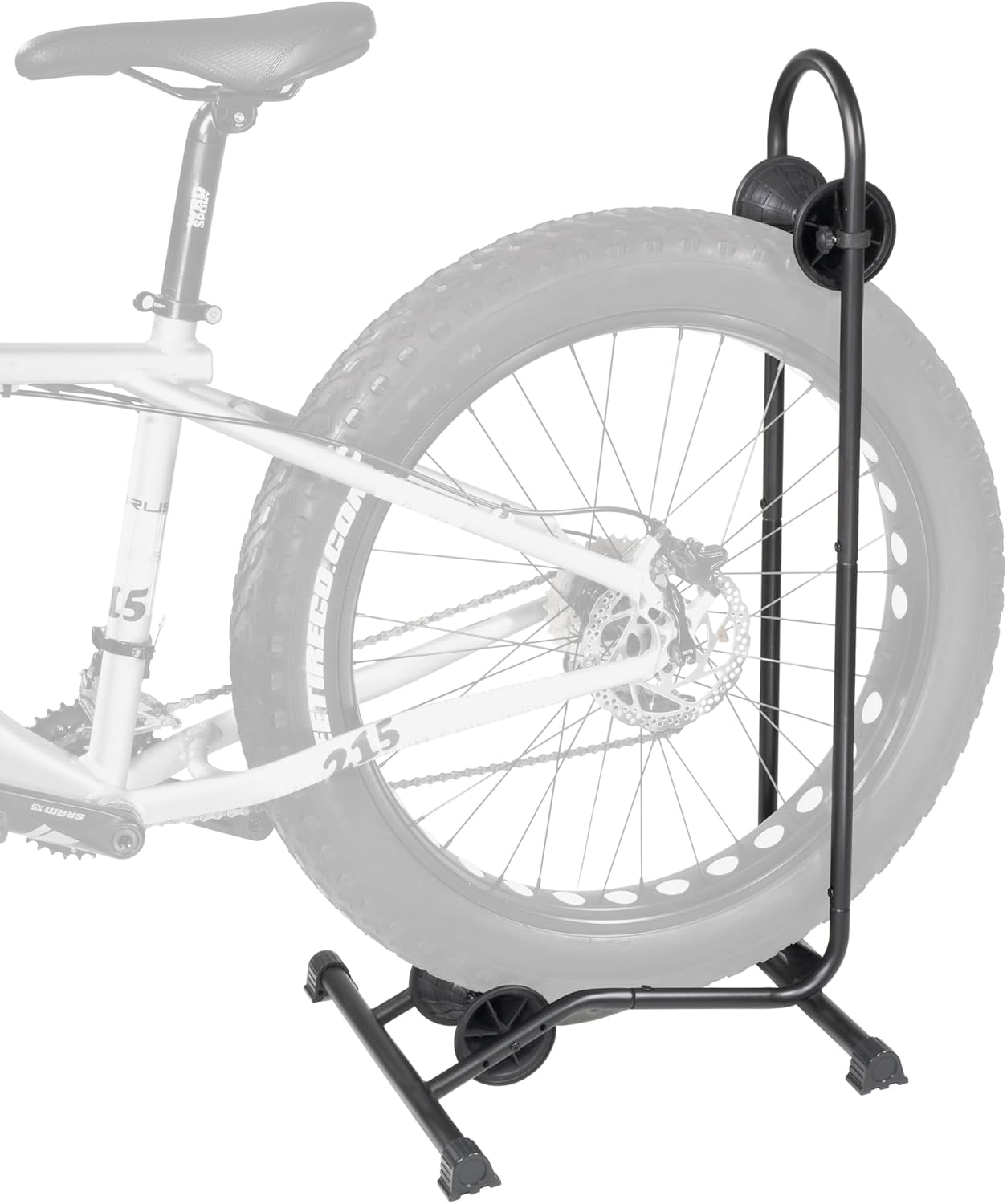 CyclingDeal Fat Snow Bike Floor Stand Parking Rack - for 24"-29" MTB Mountain & Road Bikes with Tire Width up to 5" - Bicycle Indoor Outdoor Garage Storage