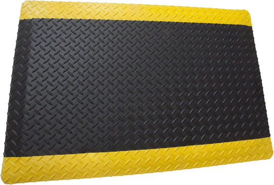 Rhino Mats, American Classic Diamond Anti-Fatigue Mats, Industrial Ergonomic Comfort Standing Mat for Work, Home, Garage, Office, Kitchen or Anywhere (Black/Yellow 9/16" Thick, 4 FT. x 6 FT.)