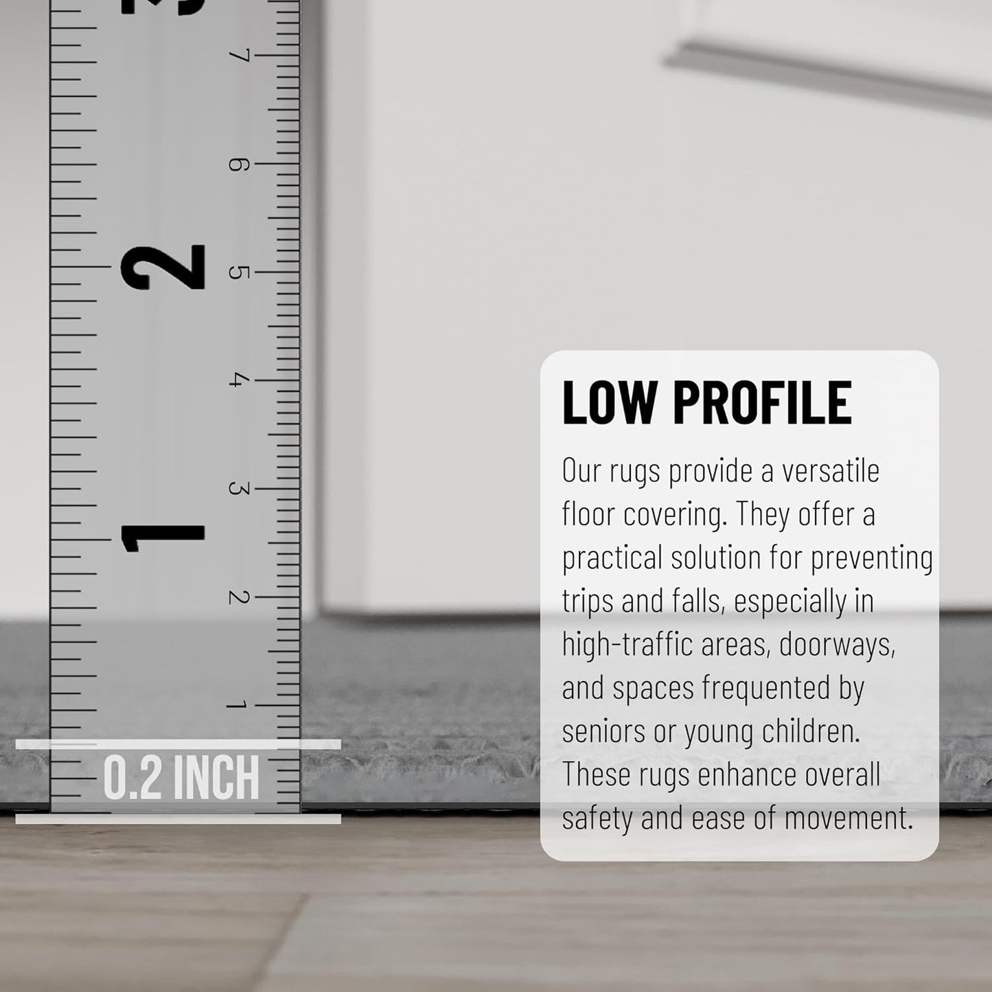 Ottomanson 2'7" x 6' Hallway Runner with Scraper Pile Extra Durable Non-Slip Rug Mat for Indoor & Outdoor Use - Ideal for Kitchen, Entryway, Patio & Garage - High-Traffic Carpet, Gray