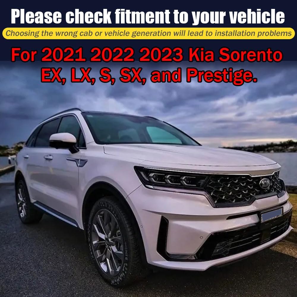 Rain Guards for Kia Sorento 2021-2023, Tape-on Side Window Deflectors for Kia Sorento, Window Visors for Kia Cars, for Kia Car Accessories 4 Rain Guards ＆ 2 Car Coasters