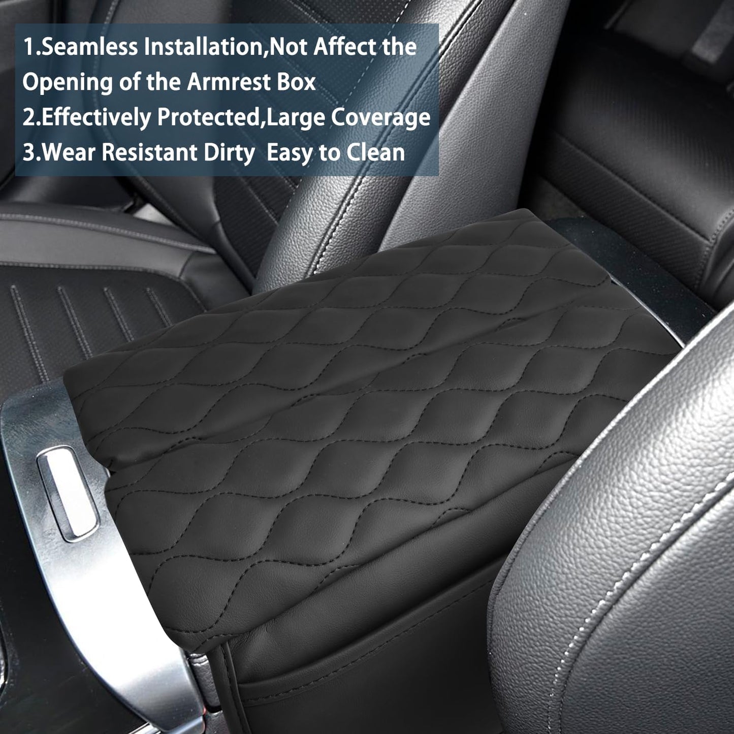 Ruiya C300/C300 4MATIC/AMG C43/AMG C63 Armrest Cover,for C300 Mercedes Benz Accessories Center Soft Comfy Console Lid Cover Compatible with 2022 2023 2024 2025 Mercedes Benz C-Class W206