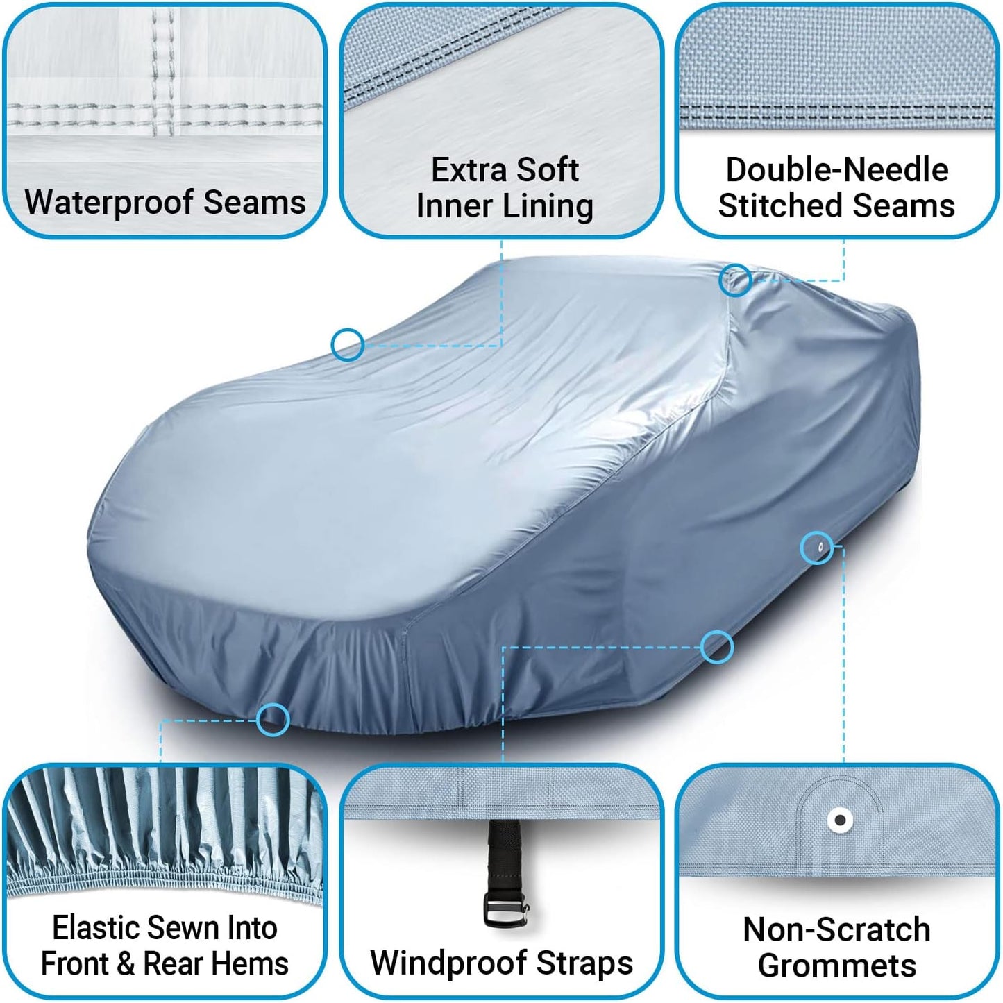 iCarCover Premium Car Cover for 1978-1981 Buick Century Wagon Heavy Duty Waterproof All-Weather Automobiles Custom Fit Indoor Outdoor UV Snow Protection Covers with Straps and Bag