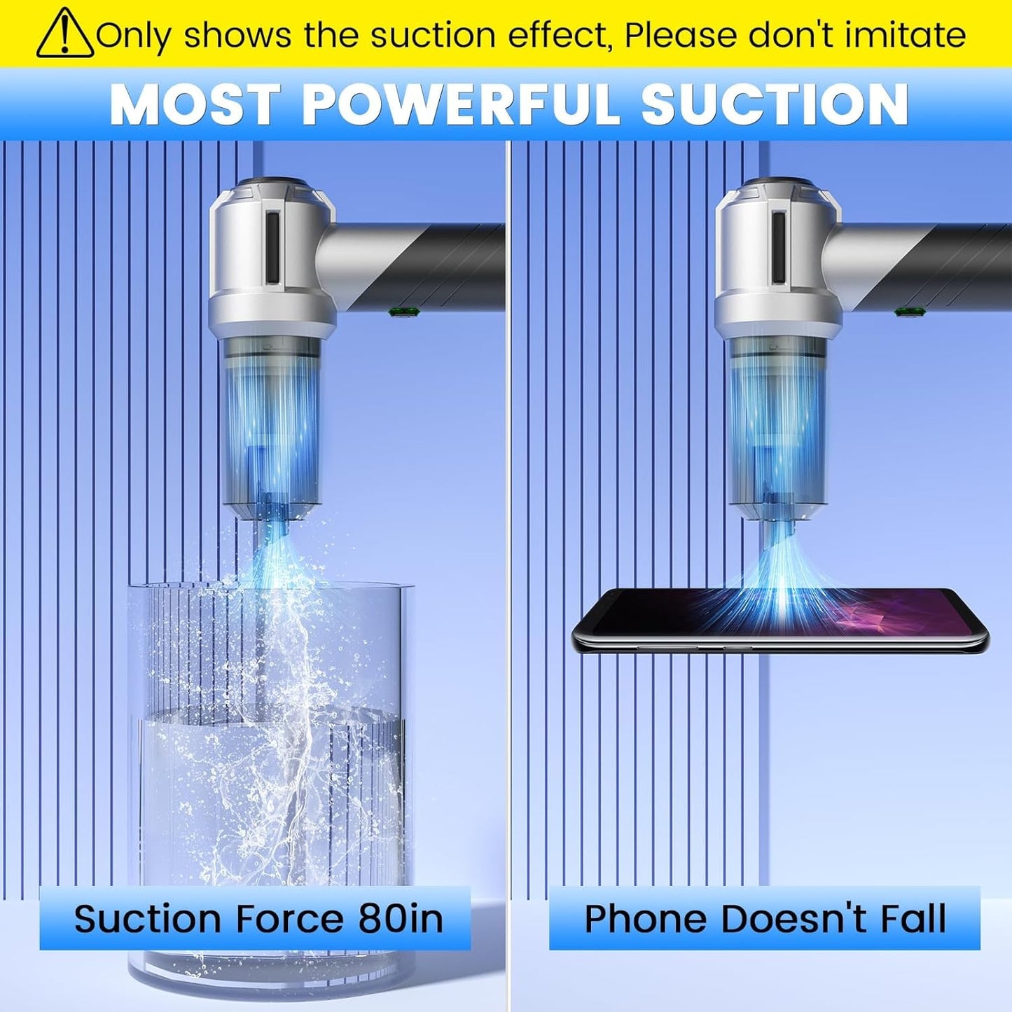 Arify Pro Car Vacuum Portable Cordless with 18000PA Super Suction, 4 in 1 Portable Air Blower/Car Vacuum 90°Foldable Handheld Rechargeable Brushless Motor for Home, PC