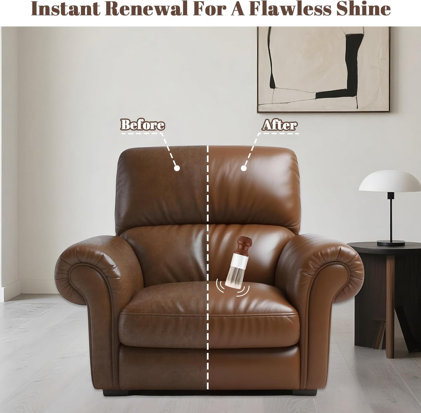 Salve Brush for Furniture,Leather&Wood Care Cleaning Brush,Furniture Brush with Comfortable Short Handle&Soft Bristles,Durable Salve Wax Brushing Tool for Home Office Sofas Car Interiors,Bags,Shoes