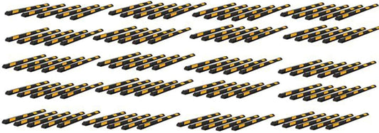 ZONETECH Large Heavy Duty Rubber Parking Curb – 72” Premium Quality Auto Garage Wheel Stopper Professional Grade w/Yellow Reflective Tape for Car, Truck, Trailer and RV (100-Pack)