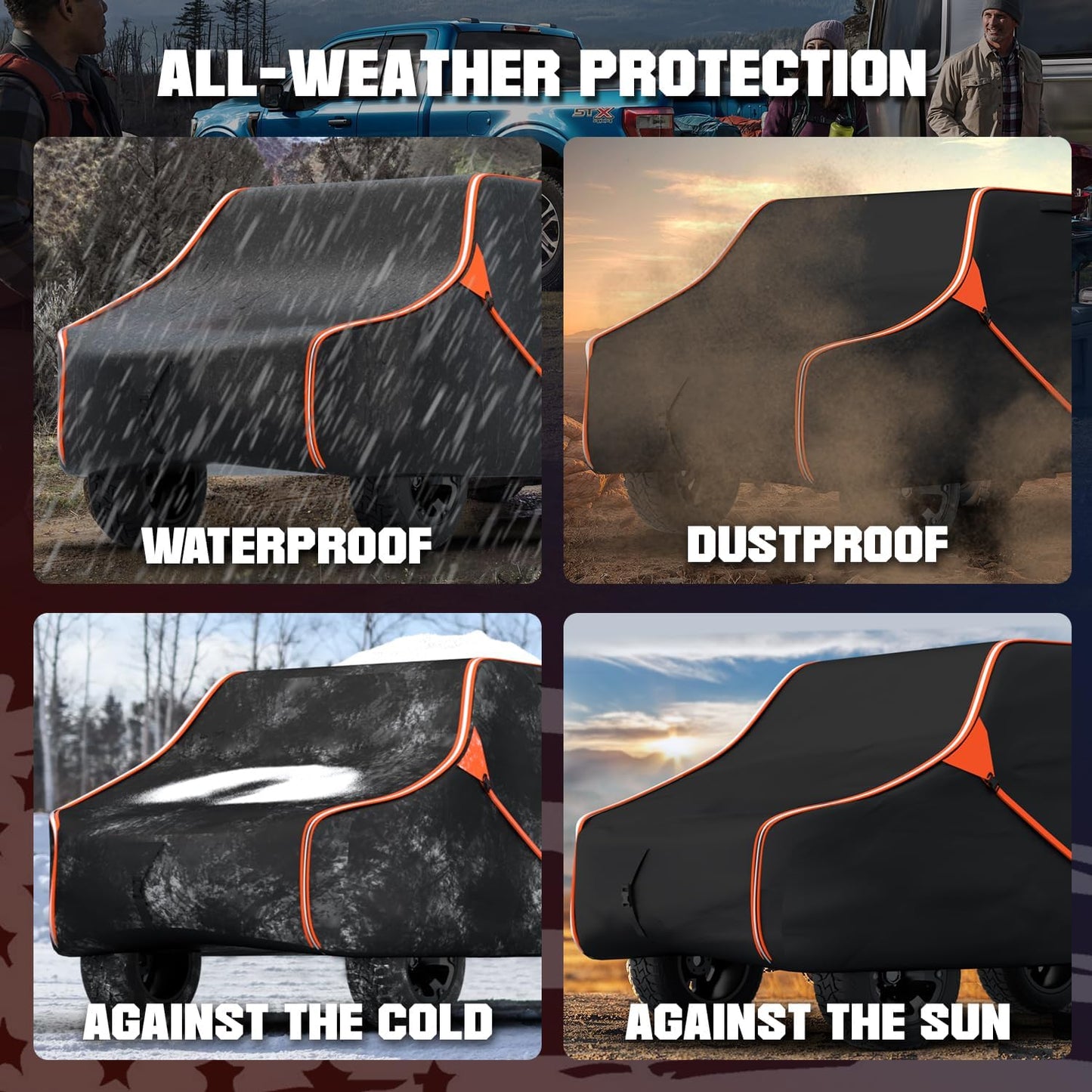 153 Inch UTV Cover for Polaris Ranger Crew RZR General 4, Can-Am Defender Maverick Commander Max, Yamaha Wolverine Viking, Kawasaki Mule Pro, Black 600D Cover Protection for 4-6 Seater UTV