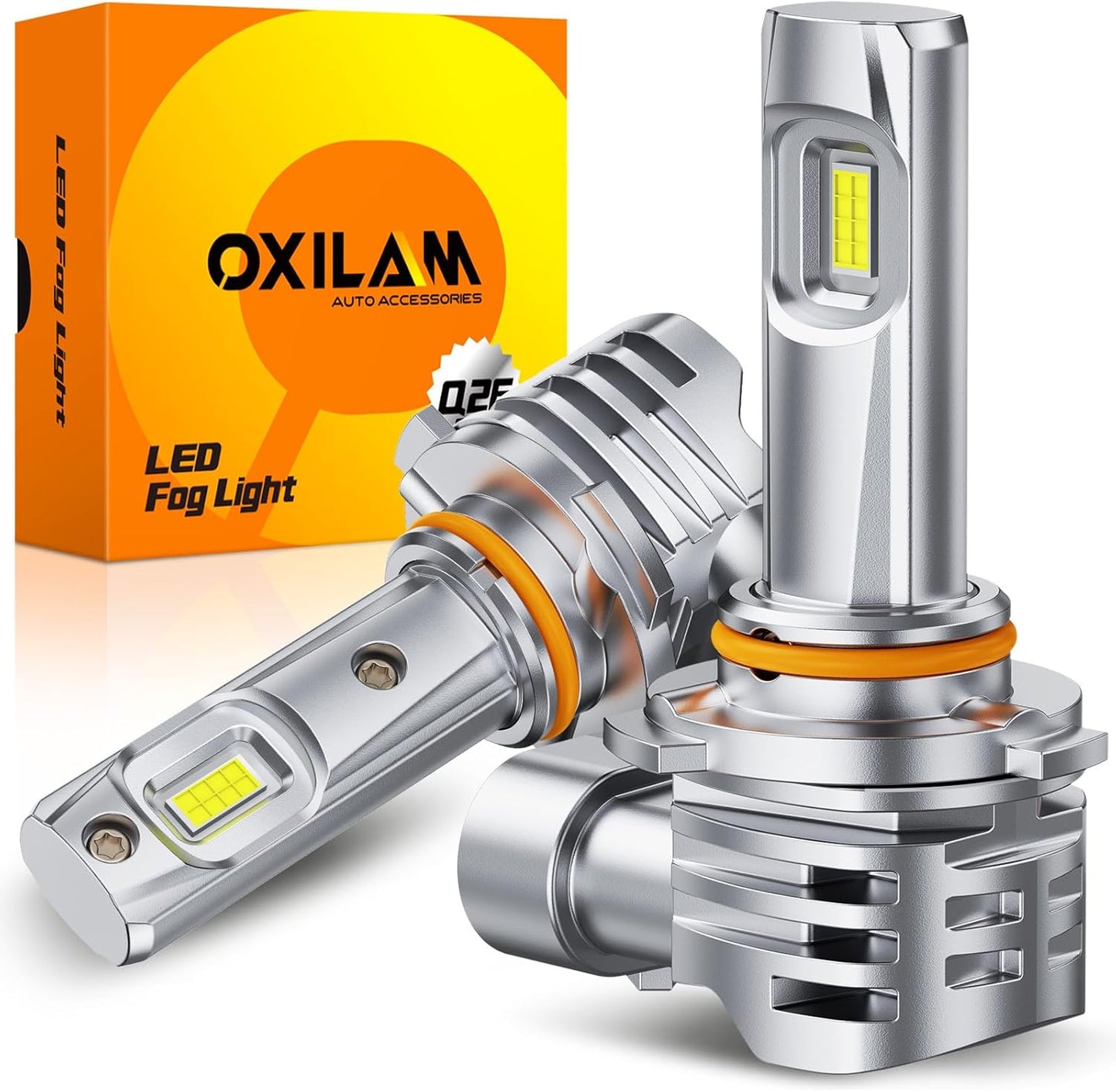 OXILAM H10 9145 LED Fog Light Bulbs, 15000LM 6500K Cool White, 600% Brightness H10 9140 9040 9045 LED Fog Lights, Play and Plug, Non-polarity, Pack of 2