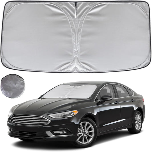 KAYZT Windshield Sun Shade for 2013-2021 Ford Fusion Foldable Sunshade Front Window Custom Fit Car Accessories