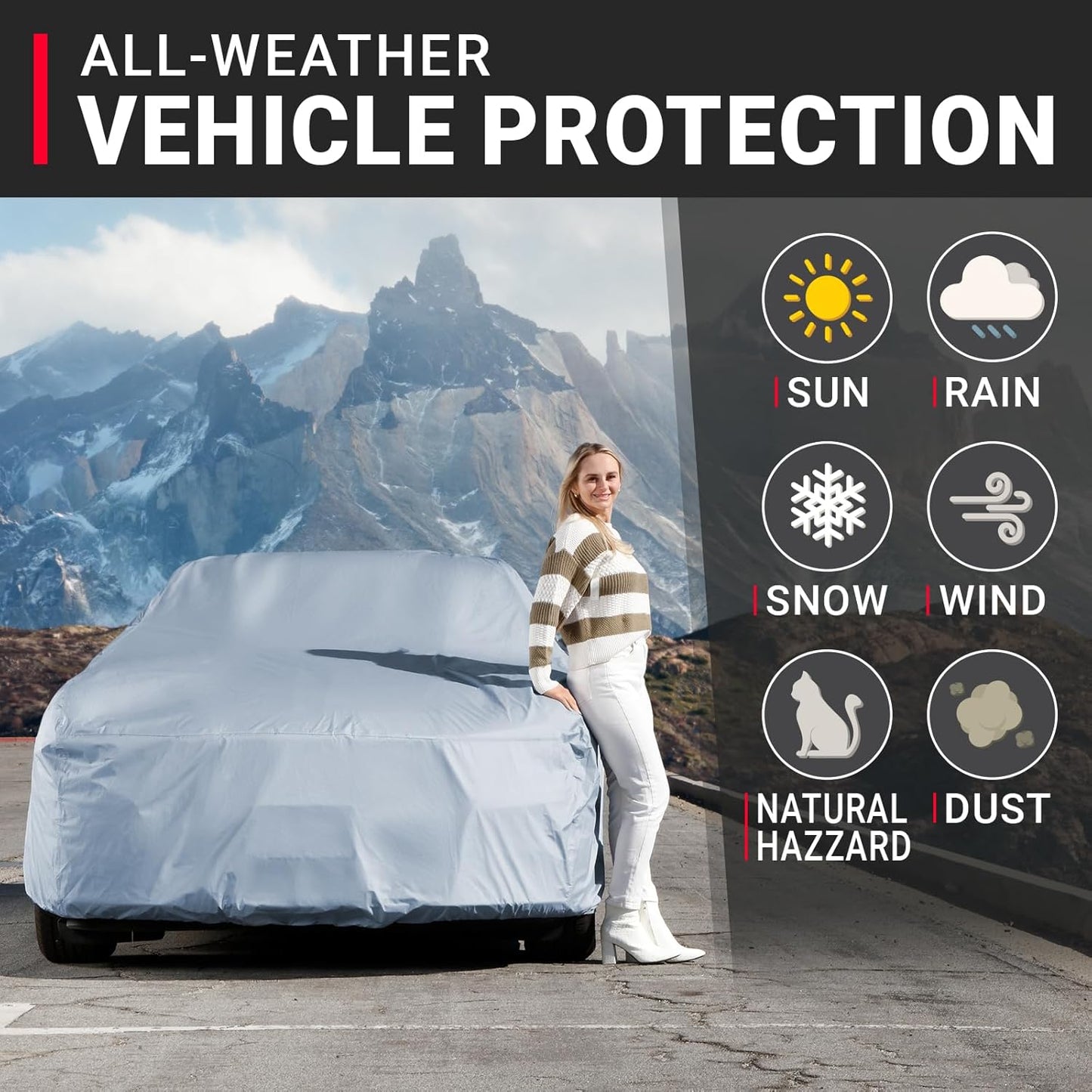 iCarCover Premium Car Cover for 1977-1985 Buick Lesabre Heavy Duty Waterproof All-Weather Automobiles Custom Fit Indoor Outdoor UV Snow Protection Covers with Straps and Bag