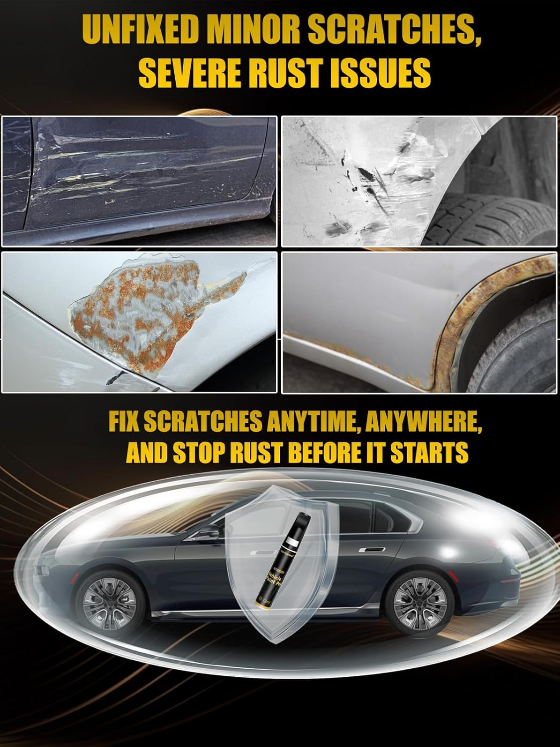 (S3/S3B) Phantom Black Touch Up Paint Compatible with Hyundai, Exact Match Car Paint Pen Automotive Scratch Repair Remover Kit Quick & Easy Solution for Vehicle Chips and Nicks